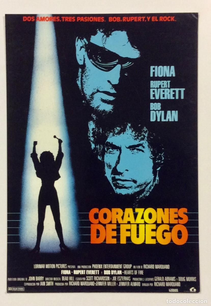Cine: CORAZONES DE FUEGO (FIONA, BOB DYLAN), 1987. POSTAL PROMOCIONAL SIN CIRCULAR LAUREN FILMS.