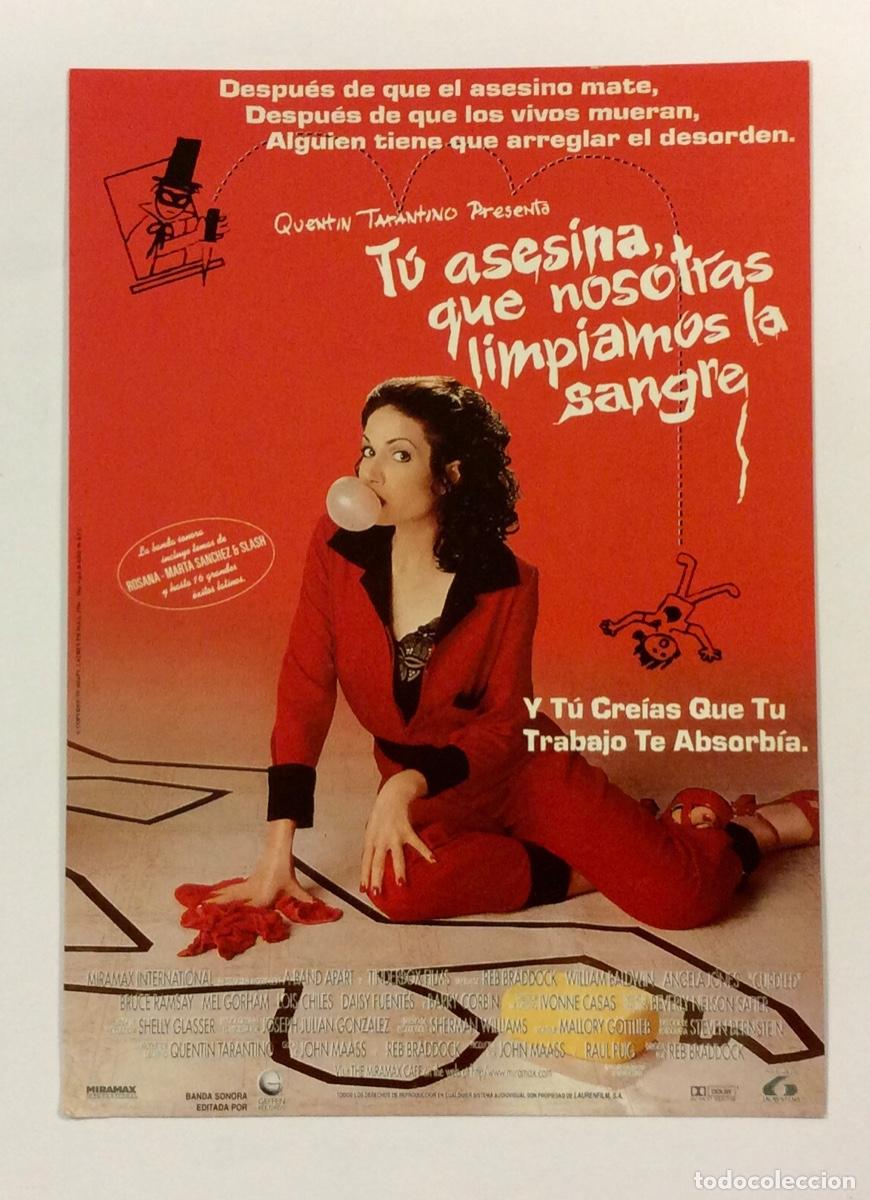 Kino: T&Uacute; ASESINA QUE NOSOTRAS LIMPIAMOS LA SANGRE. POSTAL PROMOCIONAL DE LA PEL&Iacute;CULA.