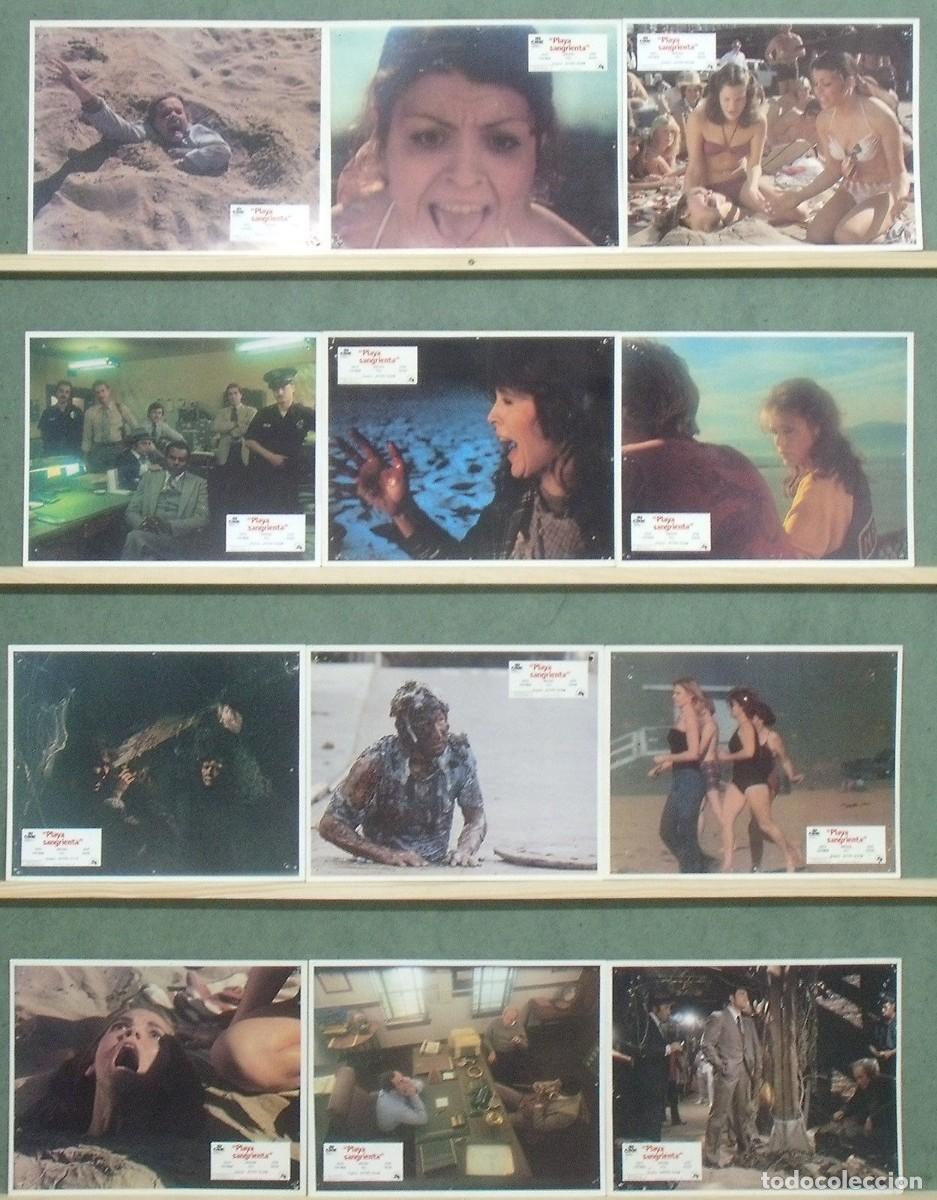 Cine: PR64D PLAYA SANGRIENTA MARIANNA HILL JEFFREY BLOOM TERROR SET 12 FOTOCROMOS ORIGINAL ESTRENO
