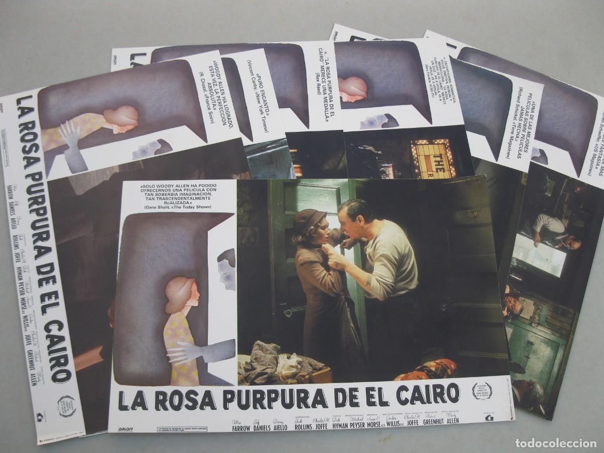 Cine: LOTE DE 7 FOTOCROMOS DE LA PEL&Iacute;CULA LA ROSA P&Uacute;RPURA DE EL CAIRO - WOODY ALLEN.