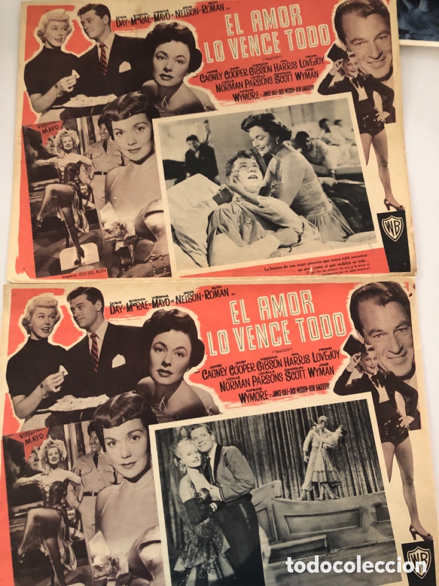 Cine: 2 fotocromos mexicanos el amor lo vence todo Doris day Gary Cooper Gordon MacRae