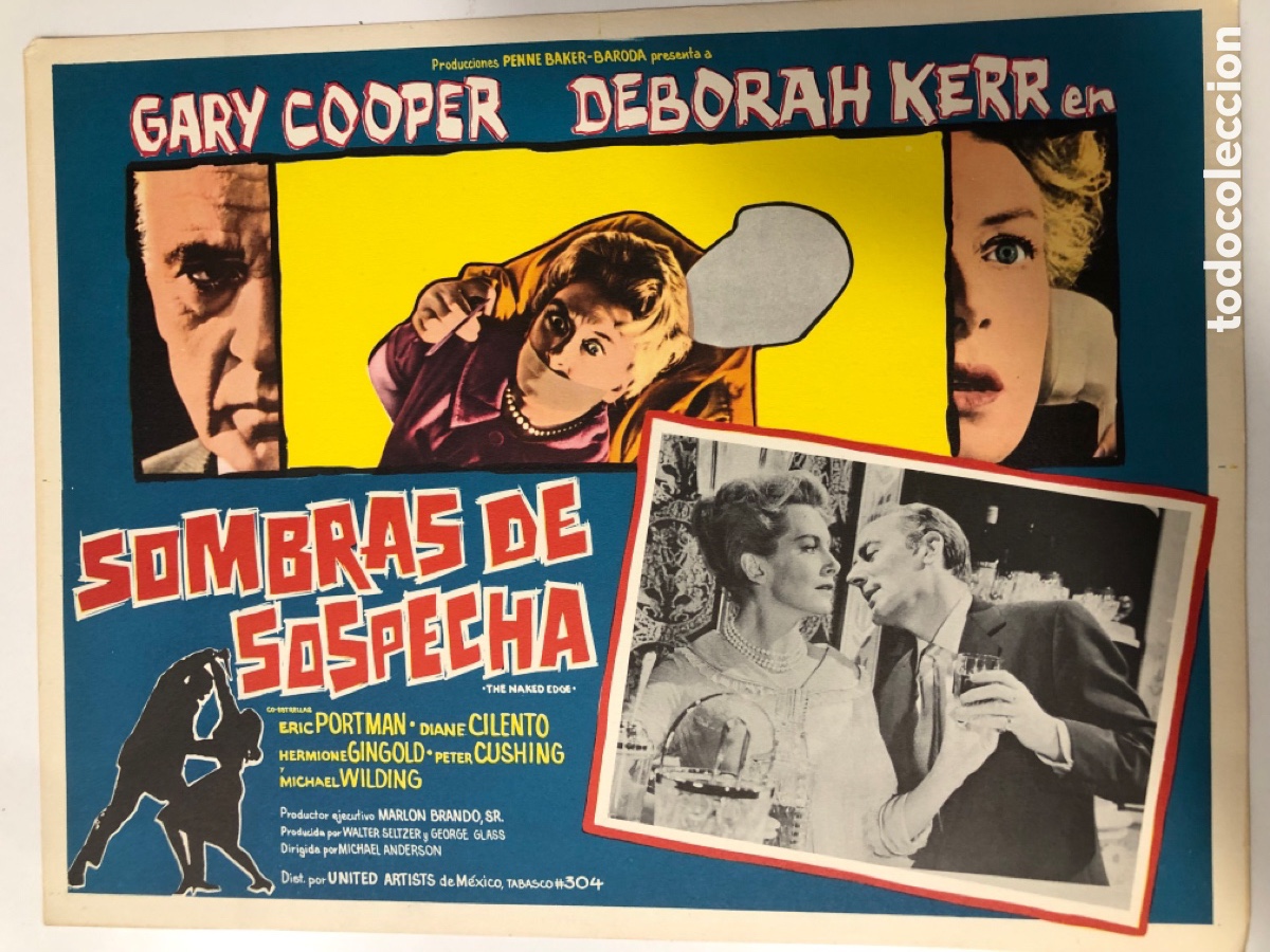 Cine: Fotocromo mexicano sombras de sospecha Gary Cooper deborah kerr