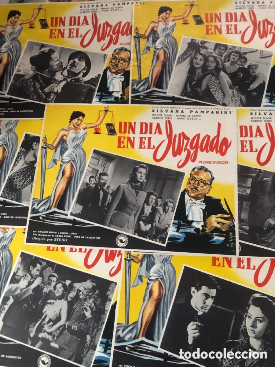 Cine: 7 fotocromos mexicanos juzgado a la italiana silvana pampanini sofia loren Alberto sordi