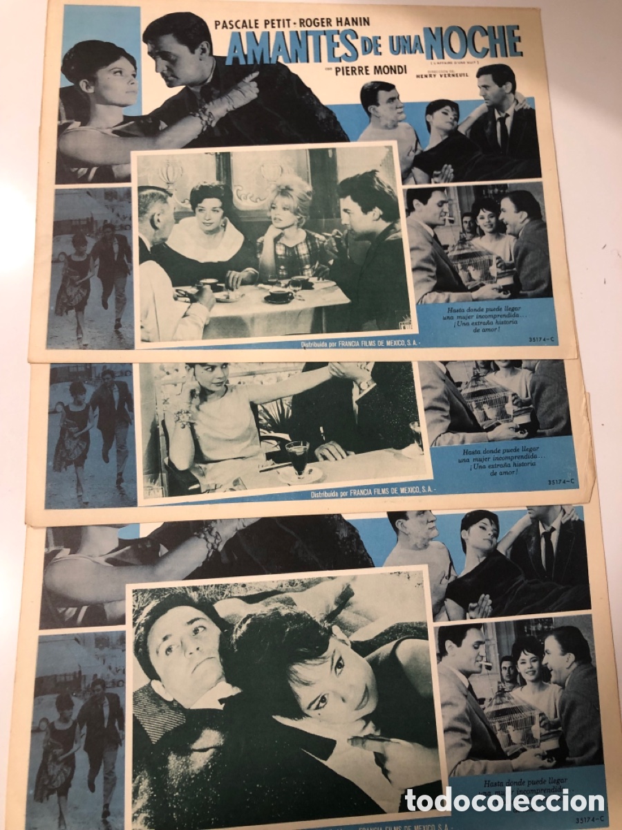 Cine: 3 fotocromos mexicanos amantes de una noche Brigitte Bardot pascale petit roger hanin