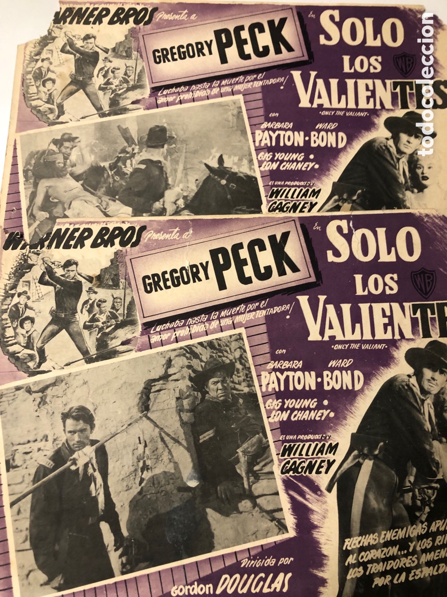 Cine: 2 fotocromos mexicanos solo el valiente gregory peck barbara payton lon chaney