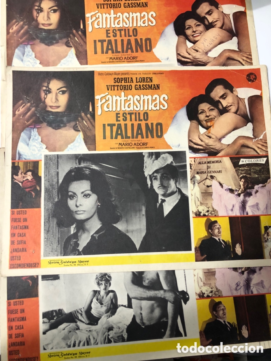 Cine: 3 fotocromos mexicanos fantasmas estilo italiano sofia sophia loren vittorio gassman