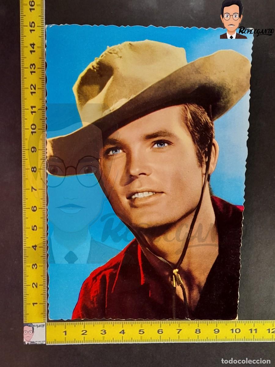 Kino: POSTAL ACTOR TY HARDIN - SERIE BRONCO - ARCHIVO BERMEJO C 73 A&Ntilde;O 1963 - WARNER BROS - SIN CIRCULAR