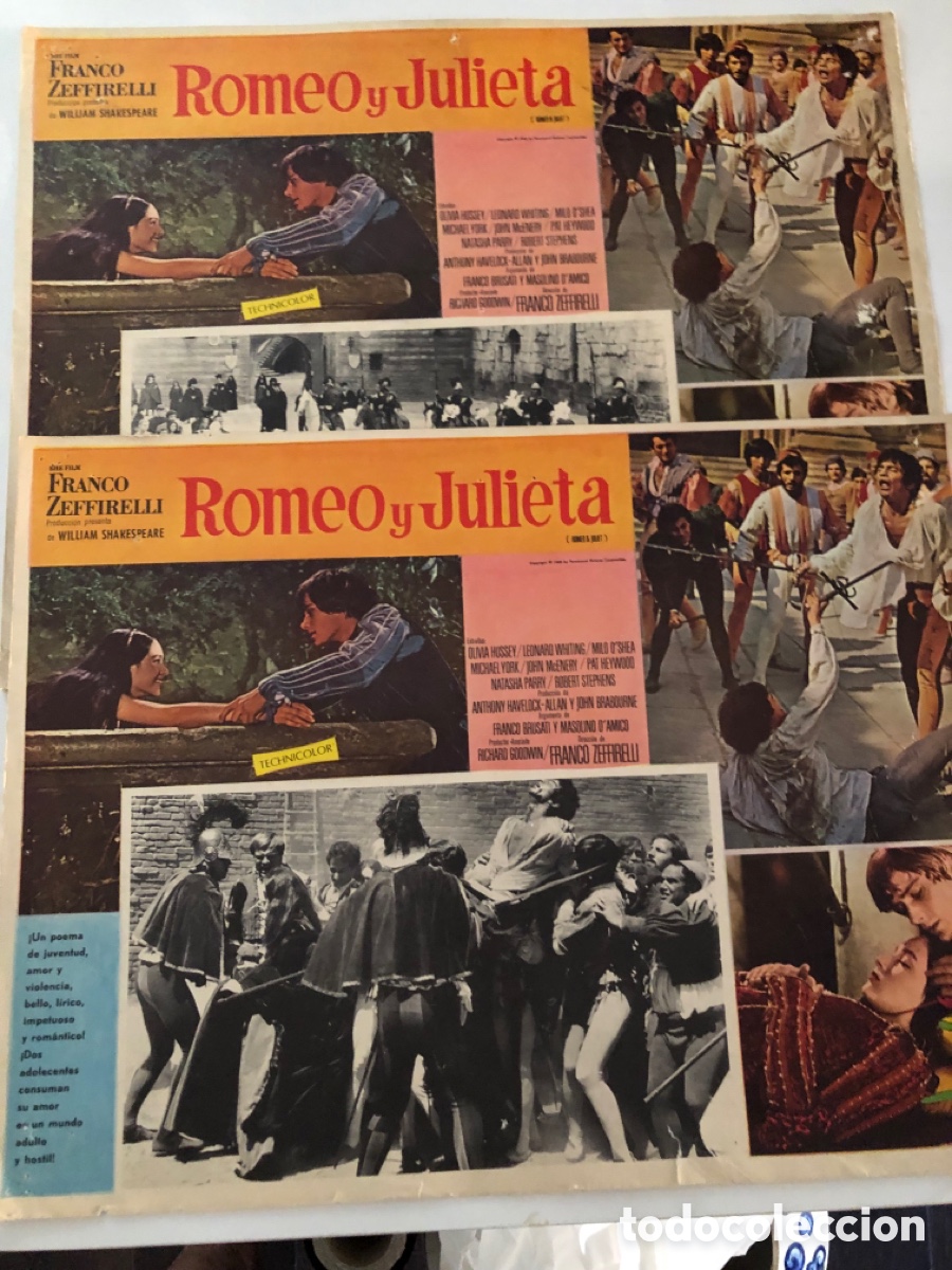 Cine: 2 fotocromos mexicanos Romeo y Julieta franco zeffirelli olivia hussey