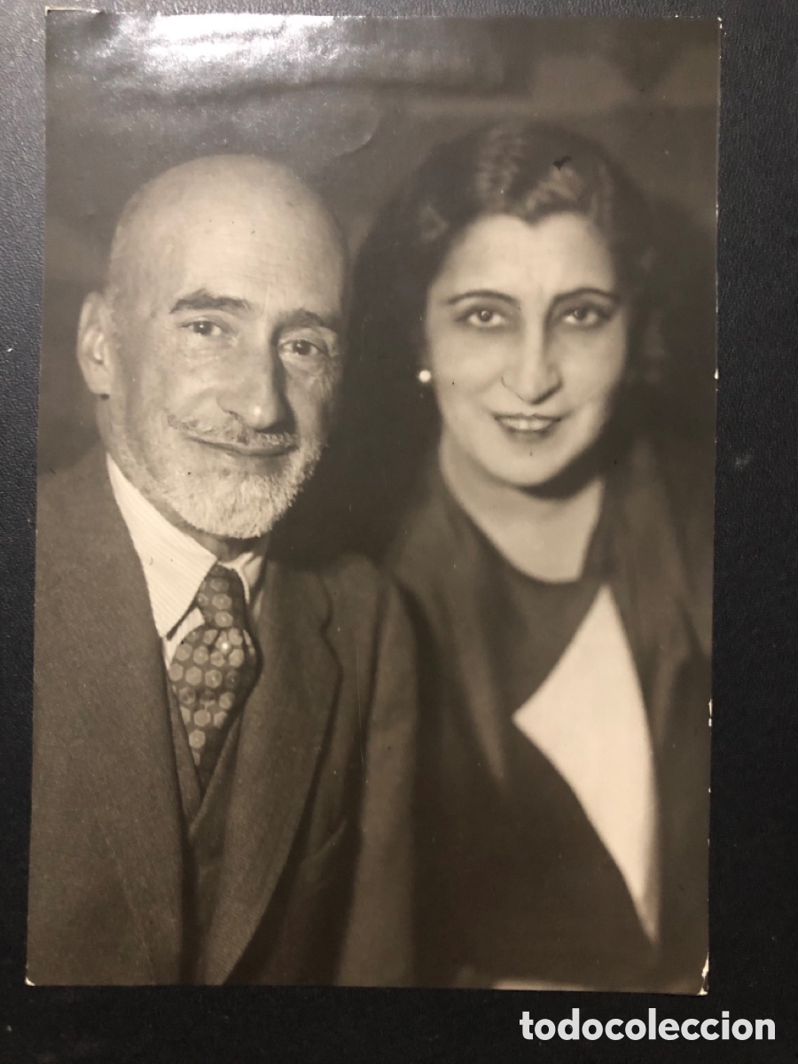 Cine: Foto original de la actriz Lola Membrives y el dramaturgo y escritor jacinto Benavente