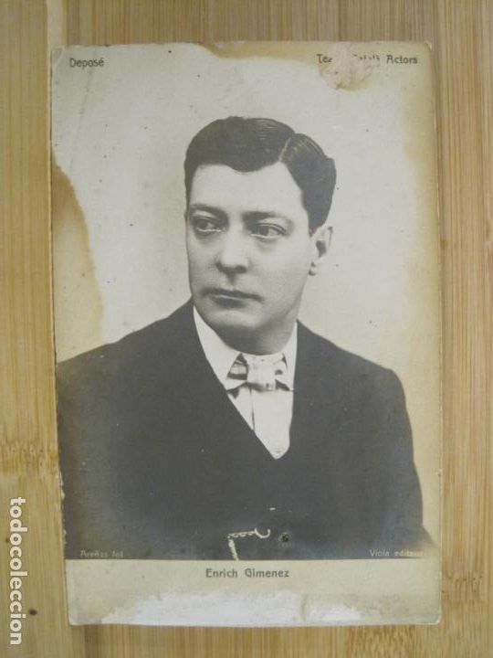 Cin&eacute;ma: ENRICH GIMENEZ-TEATRE CATALA ACTORS-VIOLA EDITEUR-FOTOGRAFICA-POSTAL ANTIGUA-(98.452)