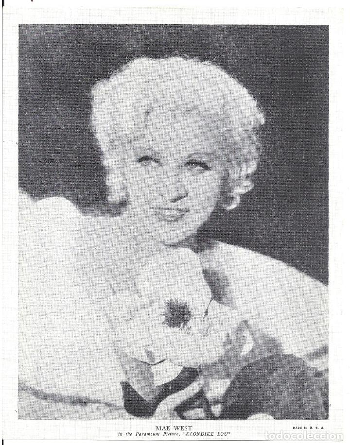 Kino: F33173 MAE WEST LADY LOU LAMINA FOTO B/N ORIGINAL AMERICANA