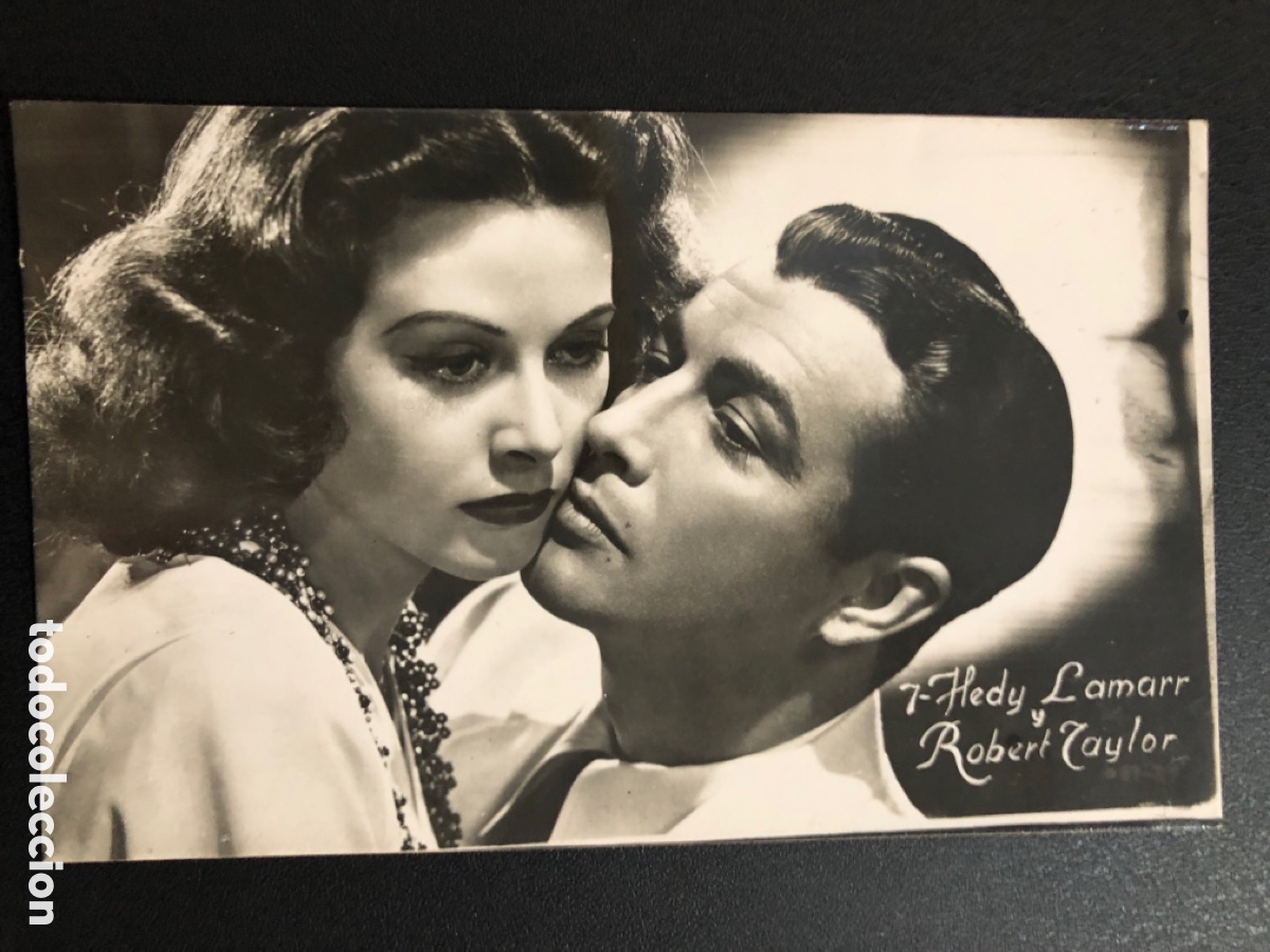 Cine: Antigua postal de hedy lamarr y robert taylor