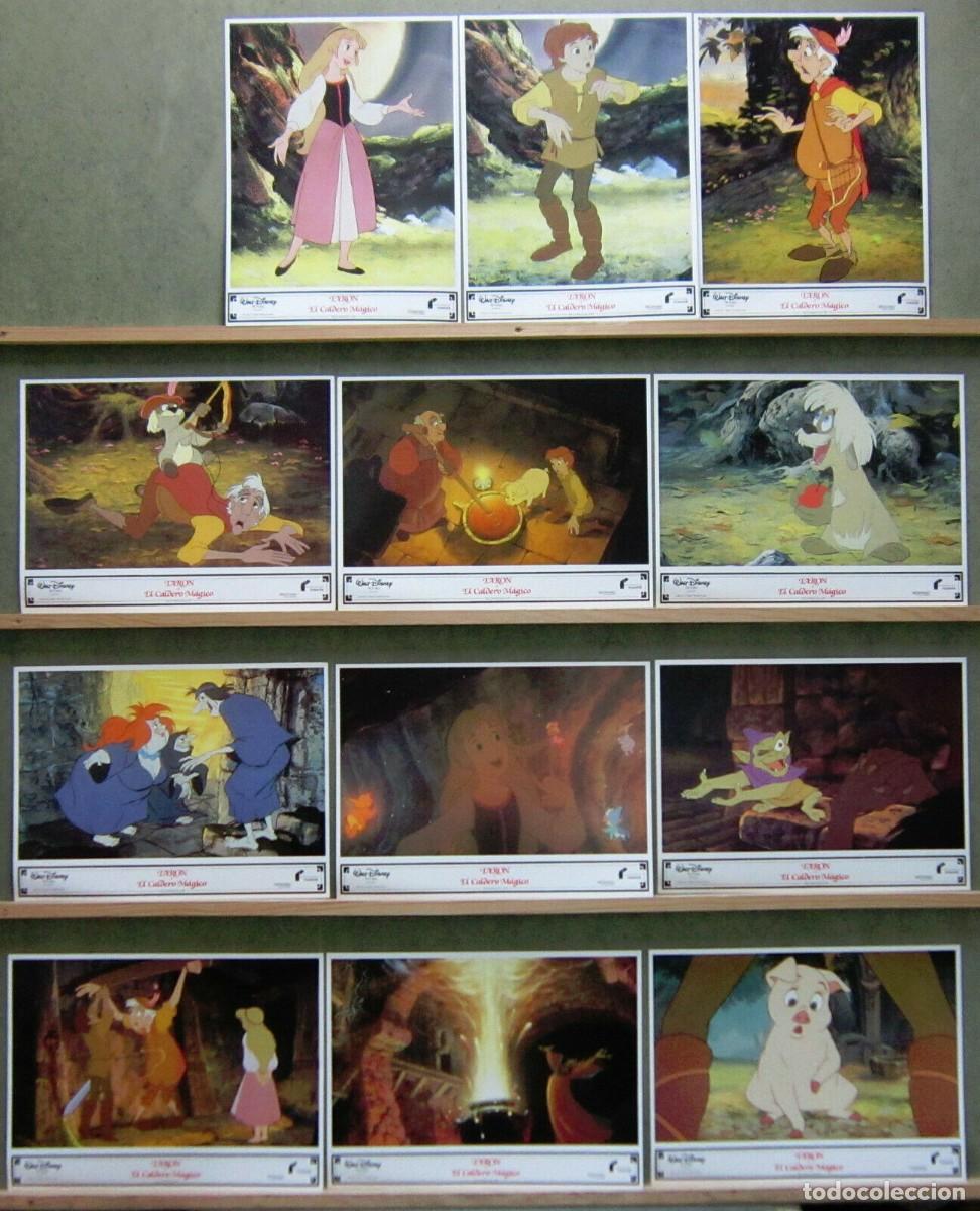 Kino: 3ZE95D TARON Y EL CALDERO MAGICO WALT DISNEY SET COMPLETO 12 FOTOCROMOS ORIGINAL ESTRENO