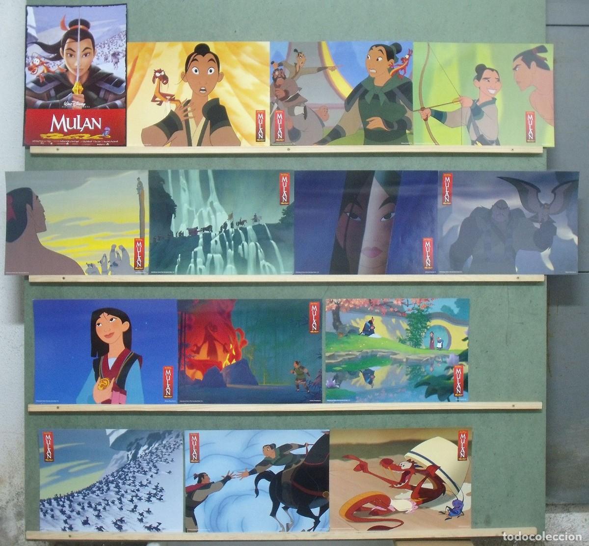 Kino: WJ11D MULAN WALT DISNEY SET COMPLETO 14 FOTOCROMOS ORIGINAL ESTRENO