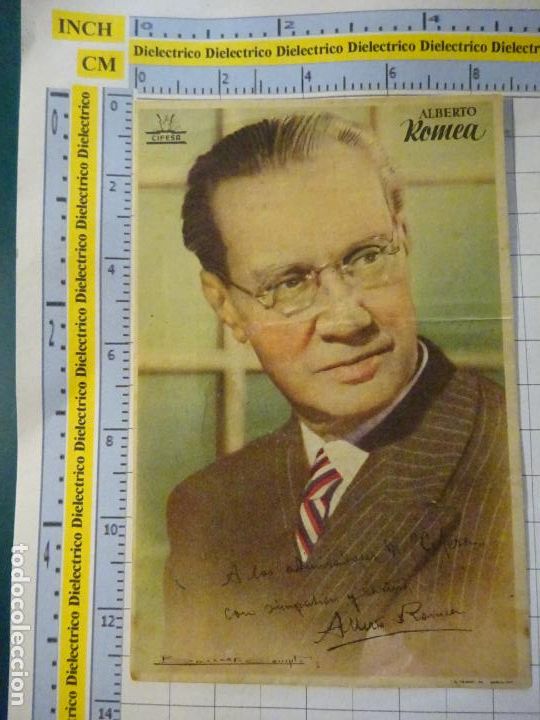 Kino: TARJETA POSTALACTOR ALBERTO ROMEO CIFESA. OBSEQUIO DE DENTICHLOR, 53