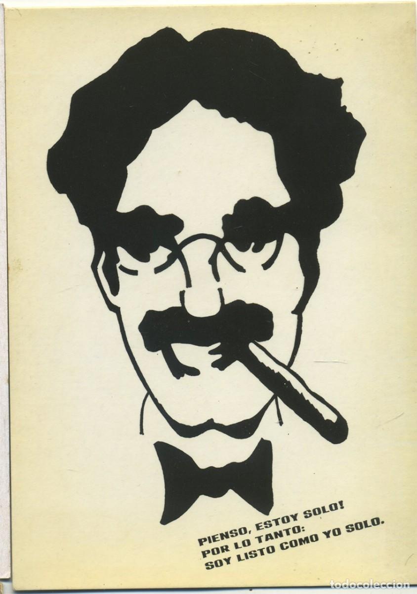 Cine: TARJETA GROUCHO P23 PIENSO ESTOY SOLO&hellip; ROBERTO PURSNANI SANTANDER 1981