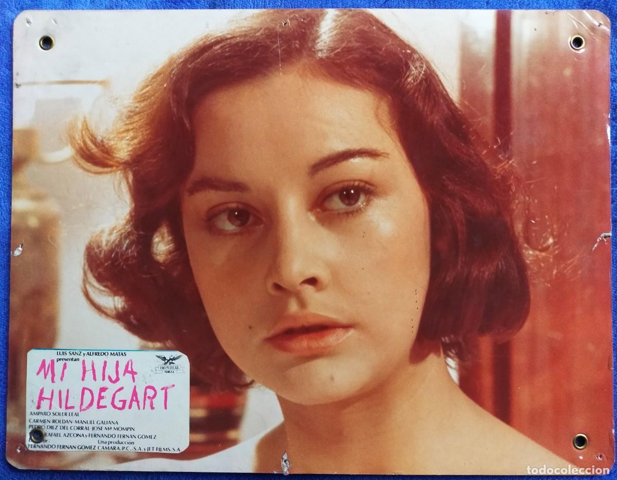 Cine: Mi hija Hildegart. Carmen Rold&aacute;n. Foto encartonada cartelera estreno. 1977