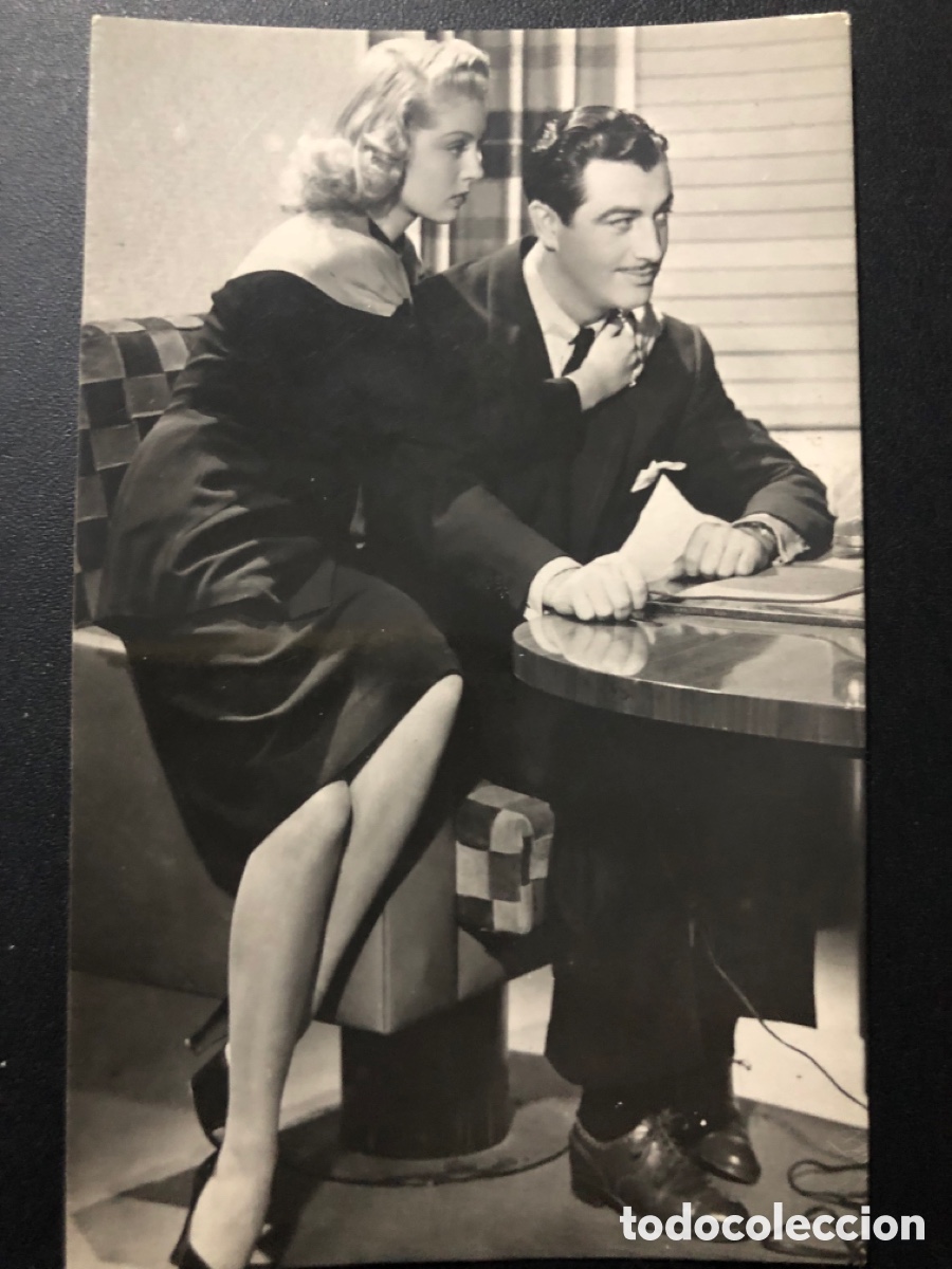 Cine: Antigua tarjeta postal de lana turner y robert taylor