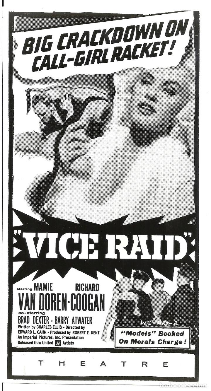 Kino: F33833 MAMIE VAN DOREN VICE RAID FOTO ORIGINAL B/N AMERICANA