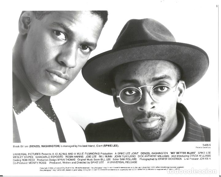 Cin&eacute;ma: F33884 DENZEL WASHINGTON SPIKE LEE DIRECTOR MO BETTER BLUES FOTO ORIGINAL B/N AMERICANA