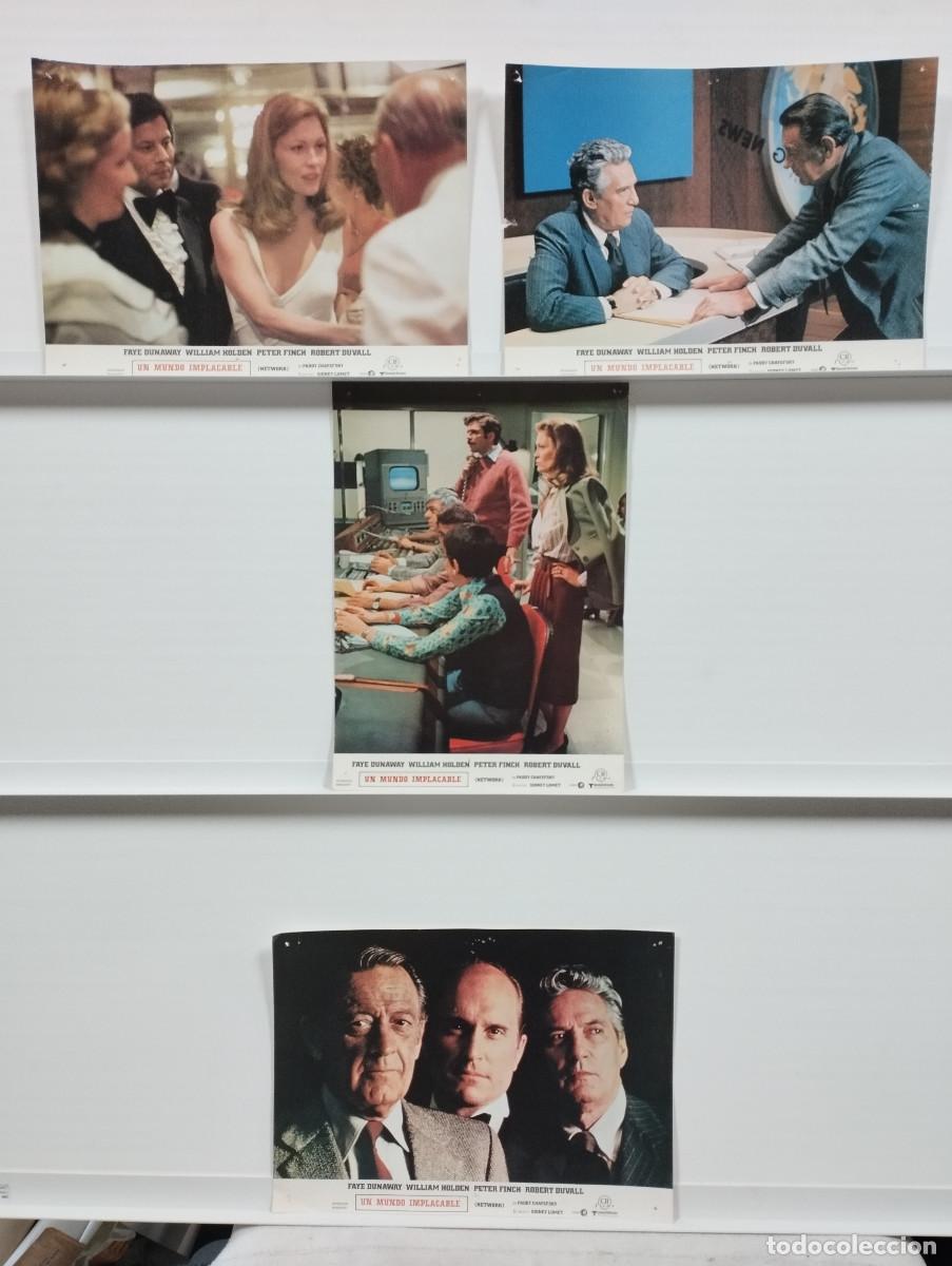 Cinema: Network, un mundo implacable. Faye Dunaway, William Holden, Peter Finch 4 FOTOCROMOS ORIGINALES