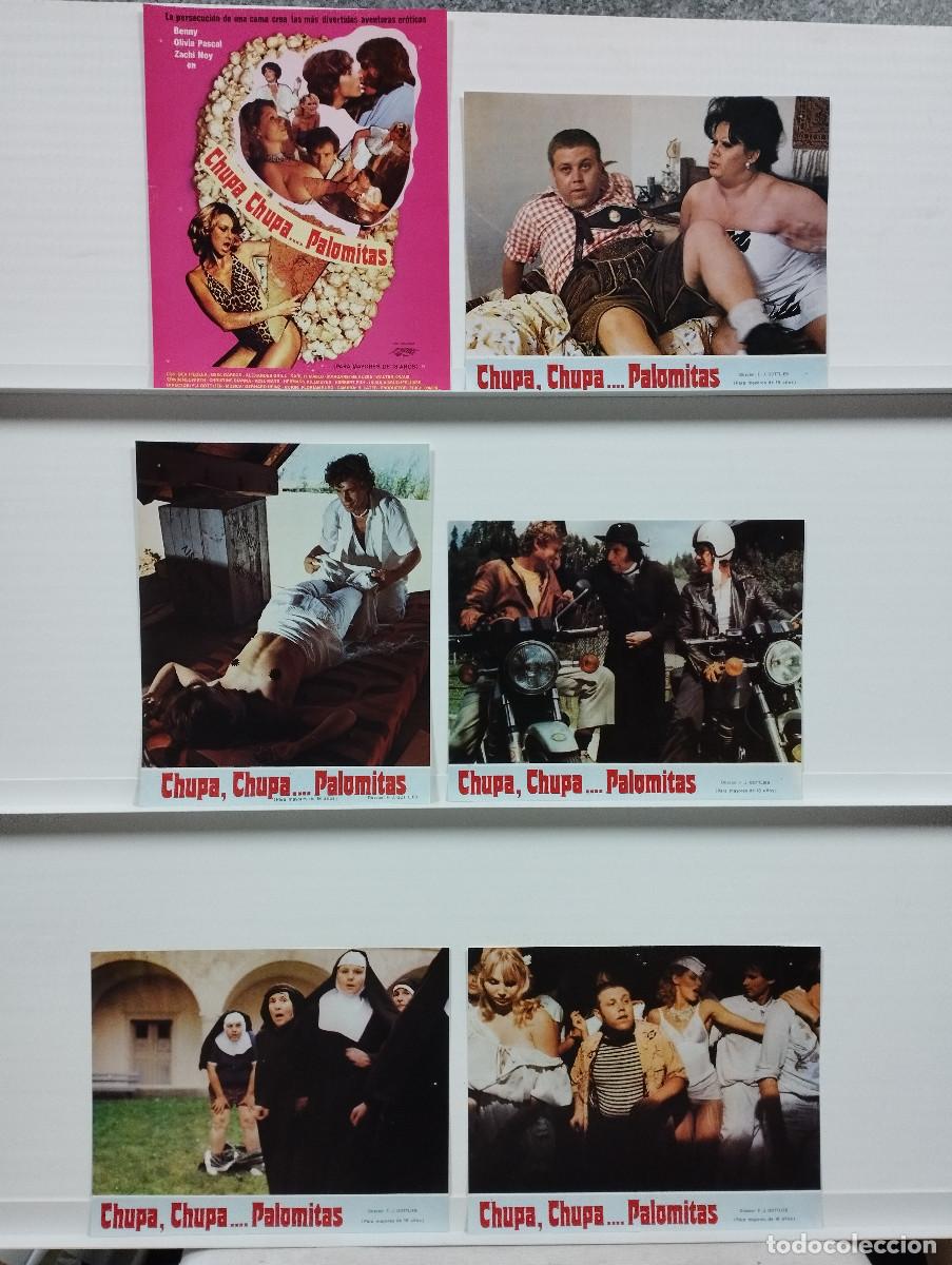 Cin&eacute;ma: Chupa, chupa... palomitas. Olivia Pascal, Benny Schnier, Zachi Noy. 6 FOTOCROMOS ORIGINALES