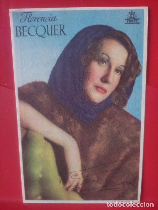 Cine: BECQUER FLORENCIA DENTICHLOR FOTOCROMO PUBLI DORSO PAPEL FINO A&Ntilde;OS 40 13, 5X8,7CMS