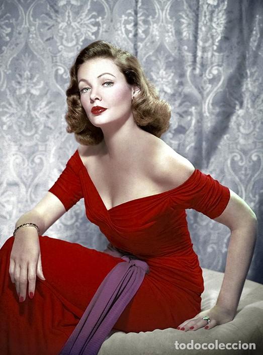 Cinema: GENE TIERNEY FOTO NEGATIVO INMEJORABLE CALIDAD MEDIDAS 20X30 APROXIMADAMENTE