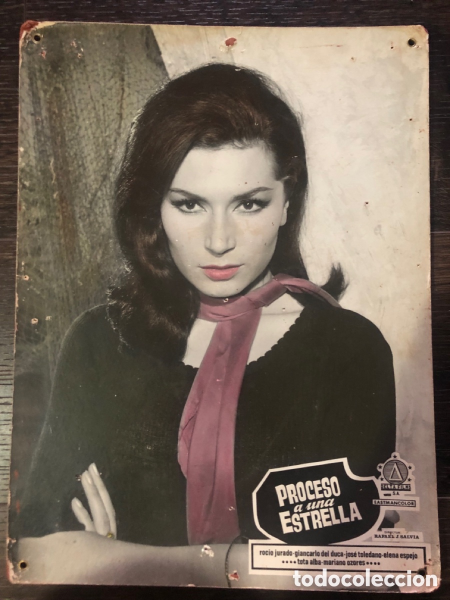 Cine: Fotocromo de cart&oacute;n Rocio Jurado proceso a una Estrella 29 x 39 cm