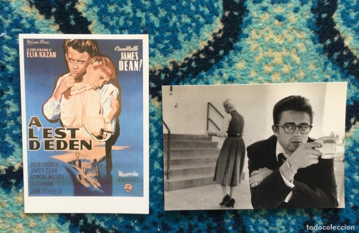 Cine: Postal A l'Est d'Eden. Al este del ed&eacute;n. Postal con fotograf&iacute;a de James Dean.