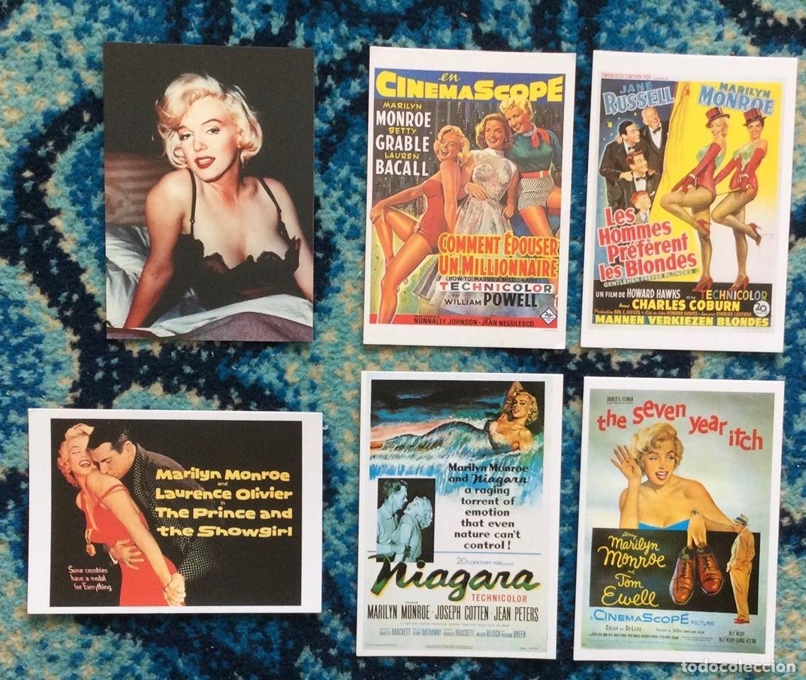 Cine: Lote 6 postales con films de Marilyn Monroe