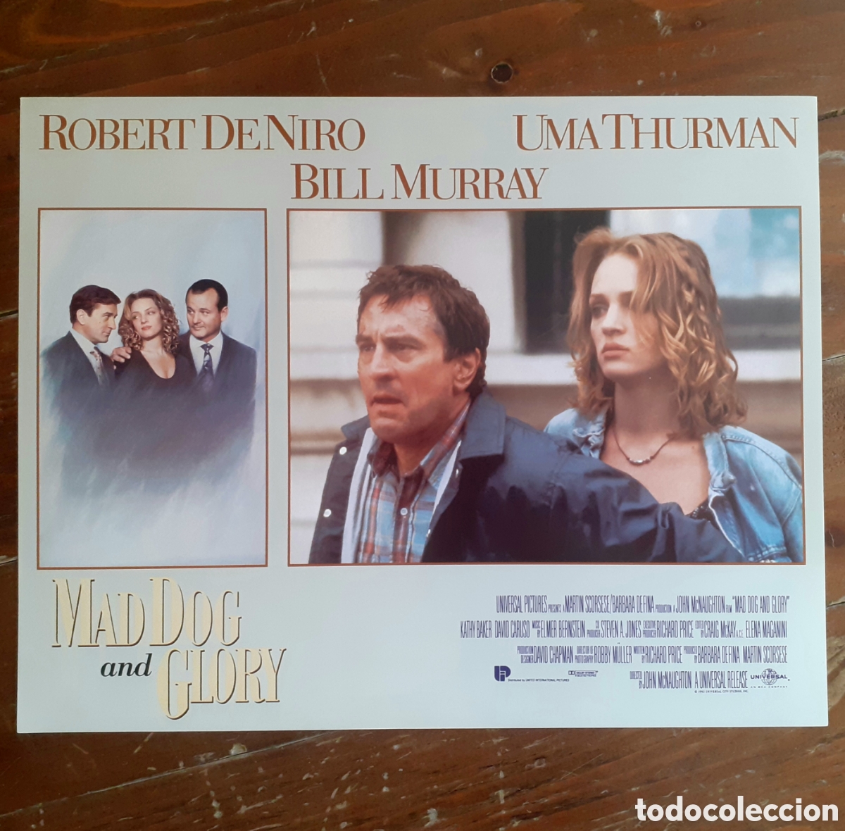 Cine: LA CHICA DEL G&Aacute;NGSTER (MAD DOG & GLORY) DE NIRO, BILL MURRAY SET COMPLETO 8 FOTOCROMOS USA 1993