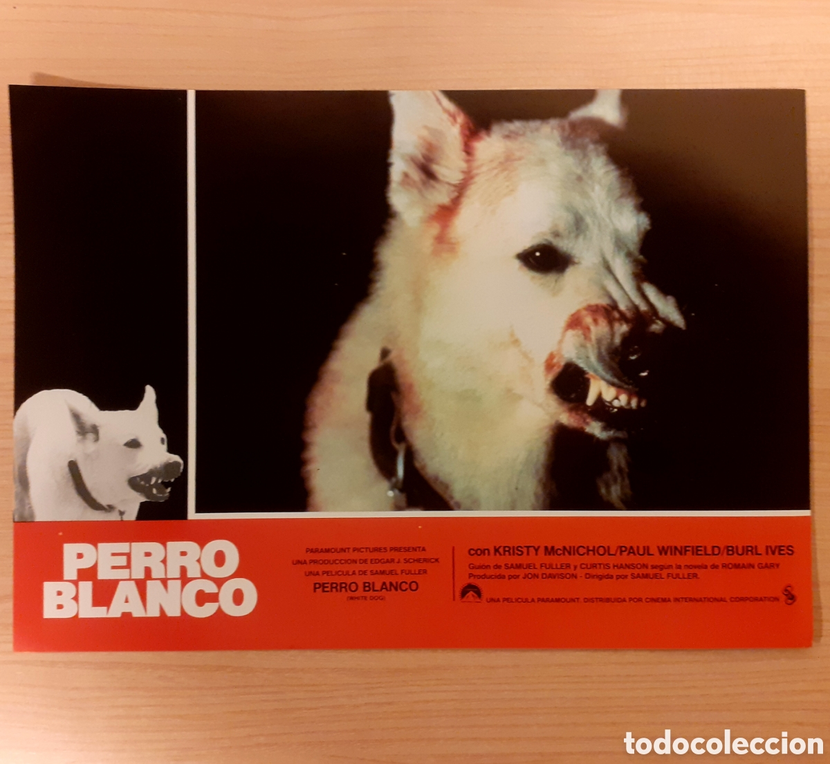Kino: PERRO BLANCO (WHITE DOG) SAMUEL FULLER SET 10 FOTOCROMOS ORIGINALES 1982