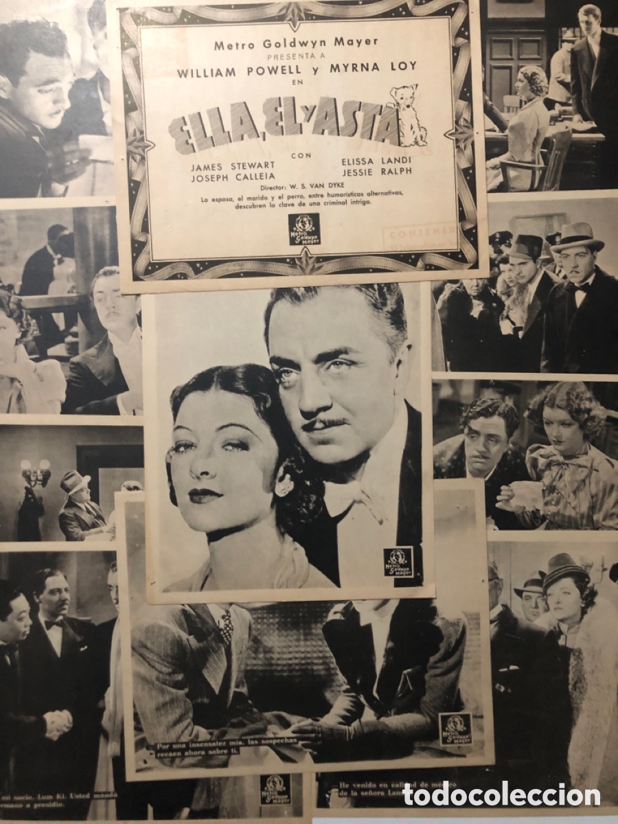 Cine: Set 11 fotocromos MGM ella el y asta myrna loy william powell james stewart