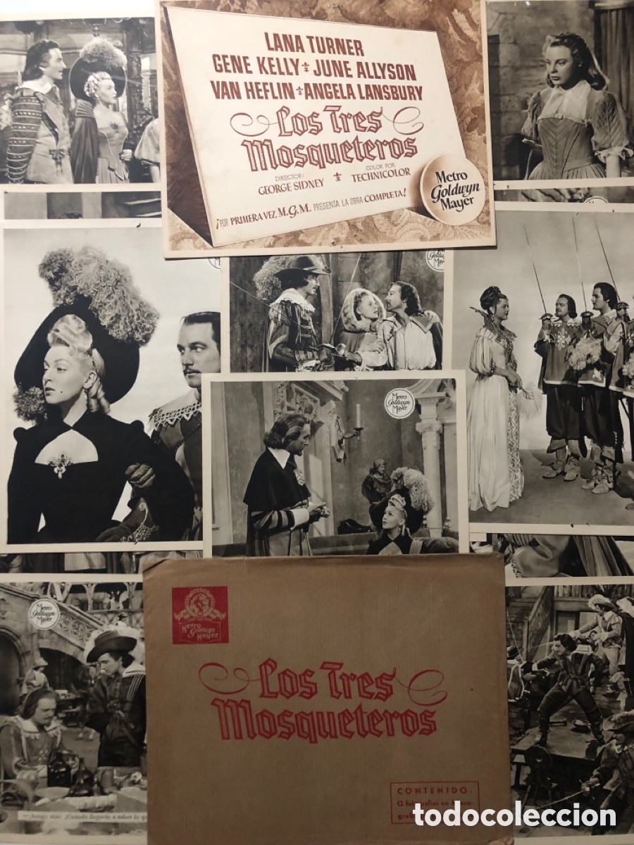 Cine: Set 13 fotocromos MGM los tres mosqueteros lana turner Gene Kelly