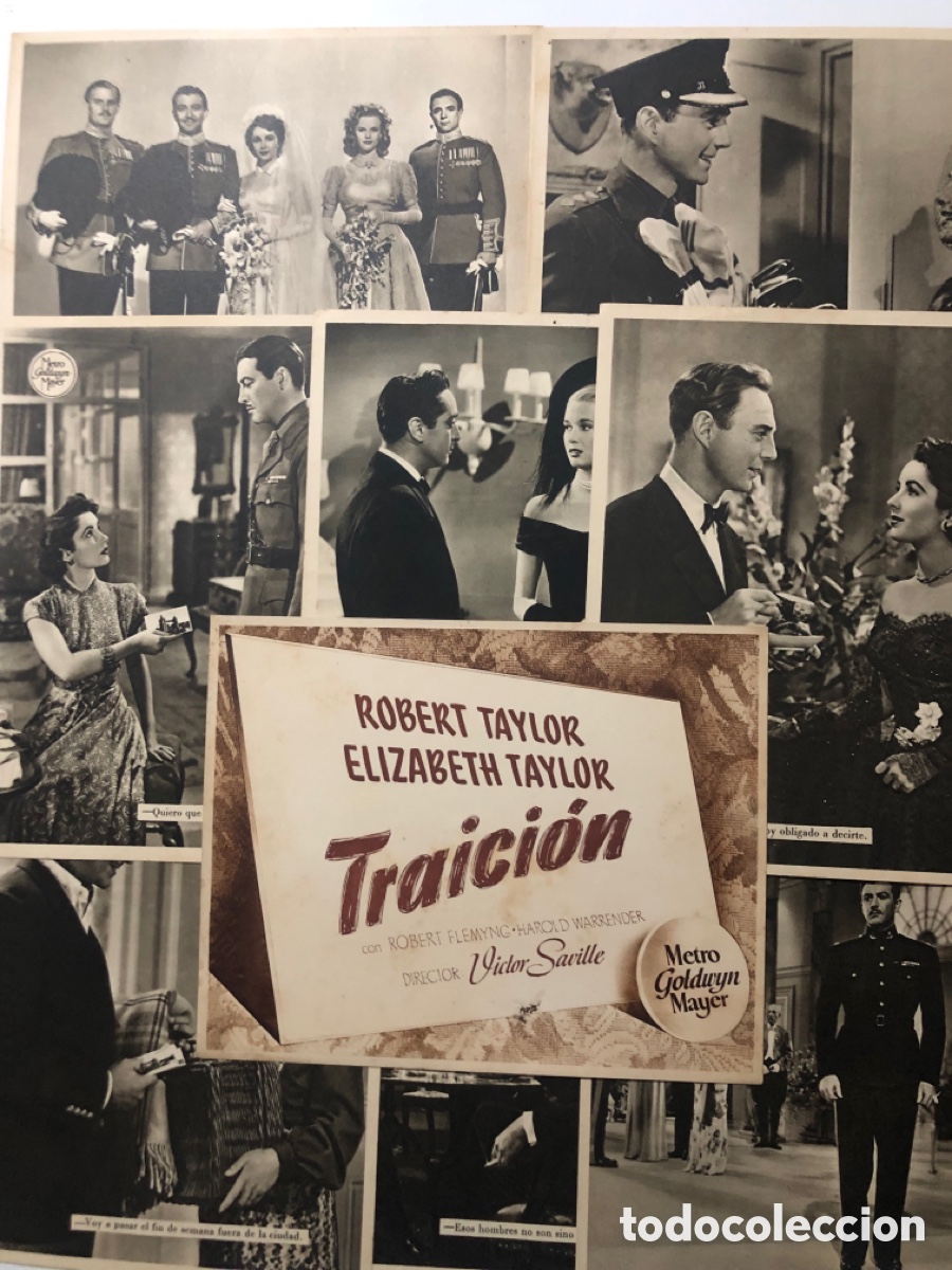 Cine: Set 11 fotocromos MGM traicion robert taylor elizabeth taylor