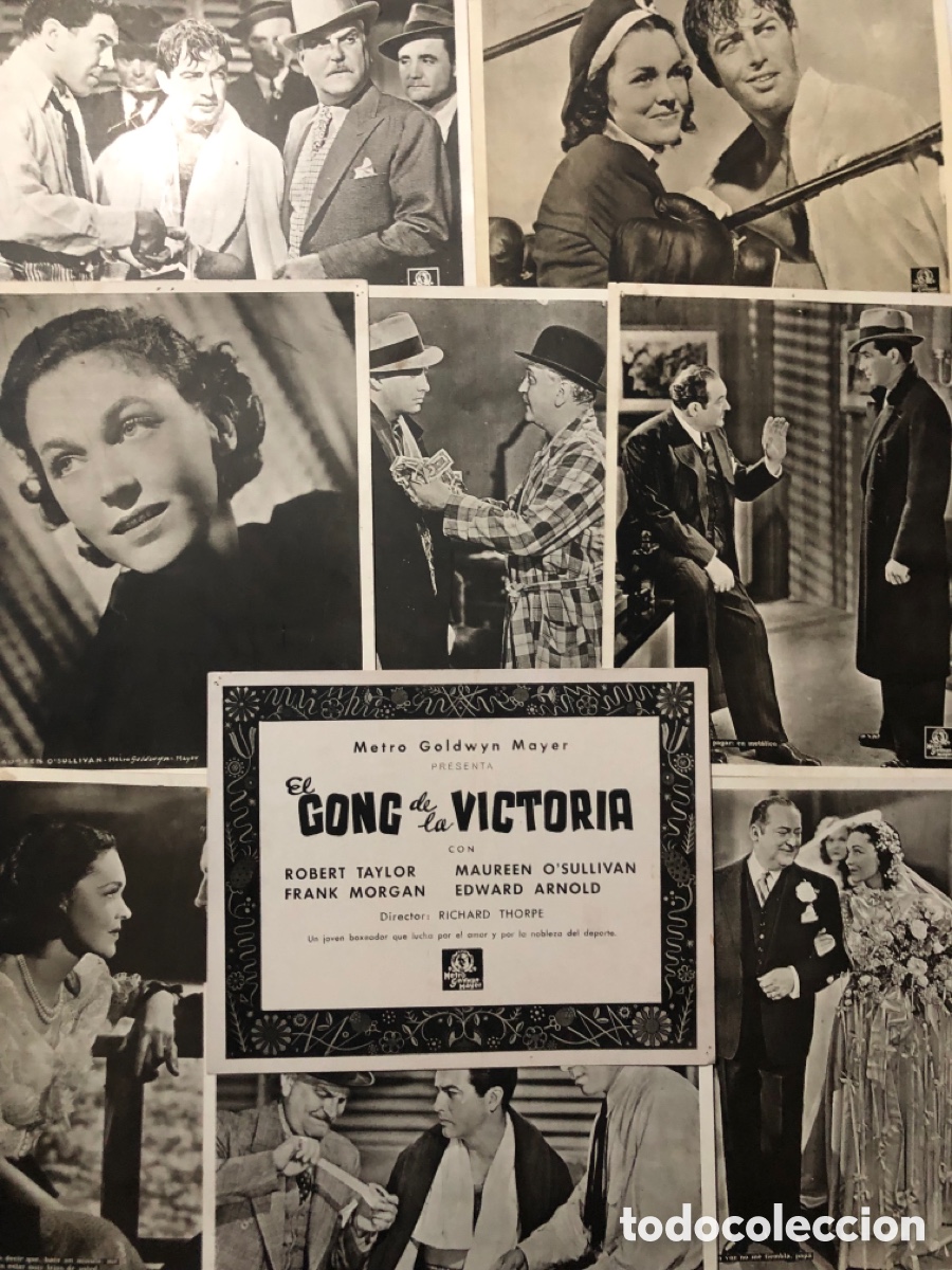 Cine: Set 10 fotocromos MGM el gong de la victoria robert taylor maureen o,sullivan edward arnold