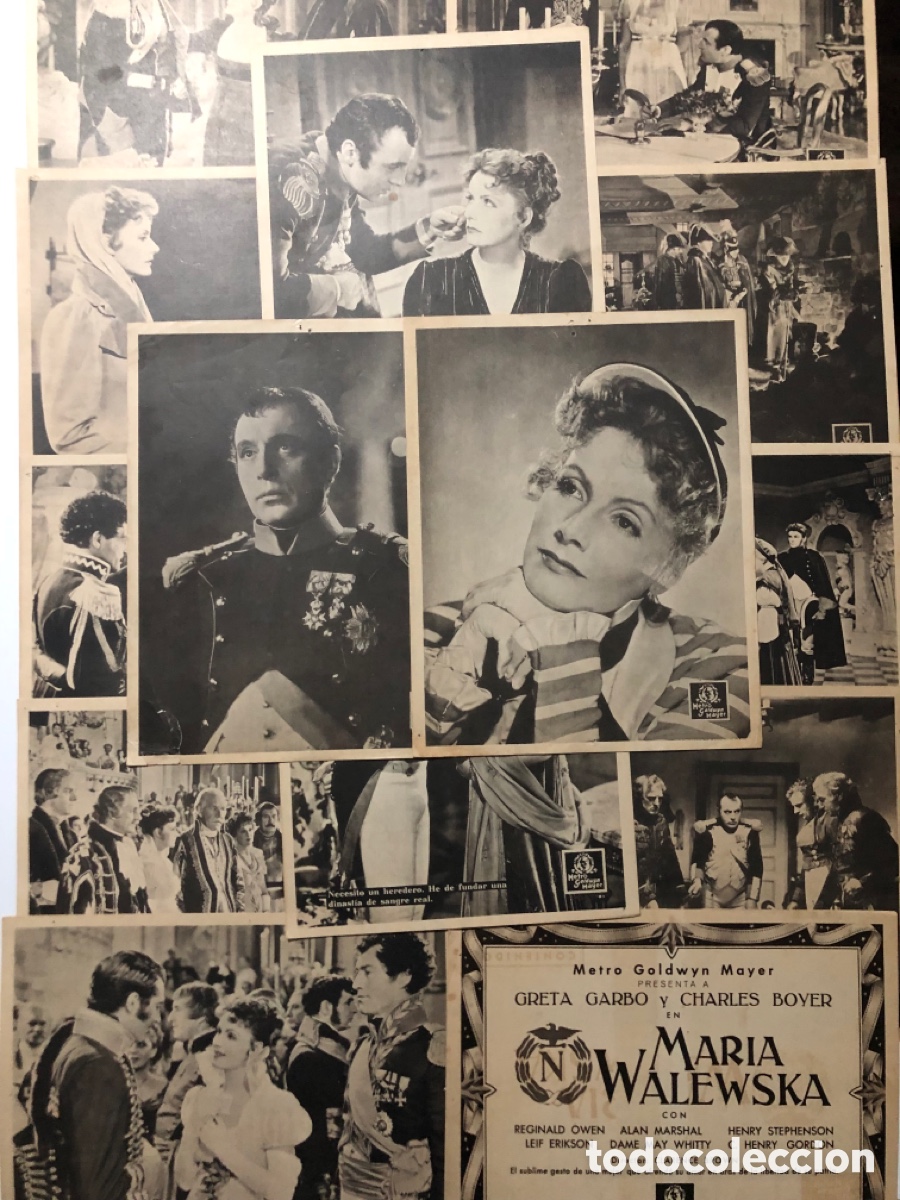Cine: Set 14 fotocromos MGM mar&iacute;a walewska greta garbo charles boyer
