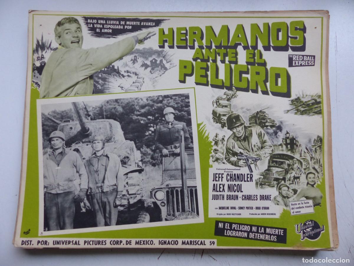 Cine: LOBBY CARD MEXICANO - HERMANOS ANTE EL PELIGRO, JEFF CHANDLER, ALEX NICOL