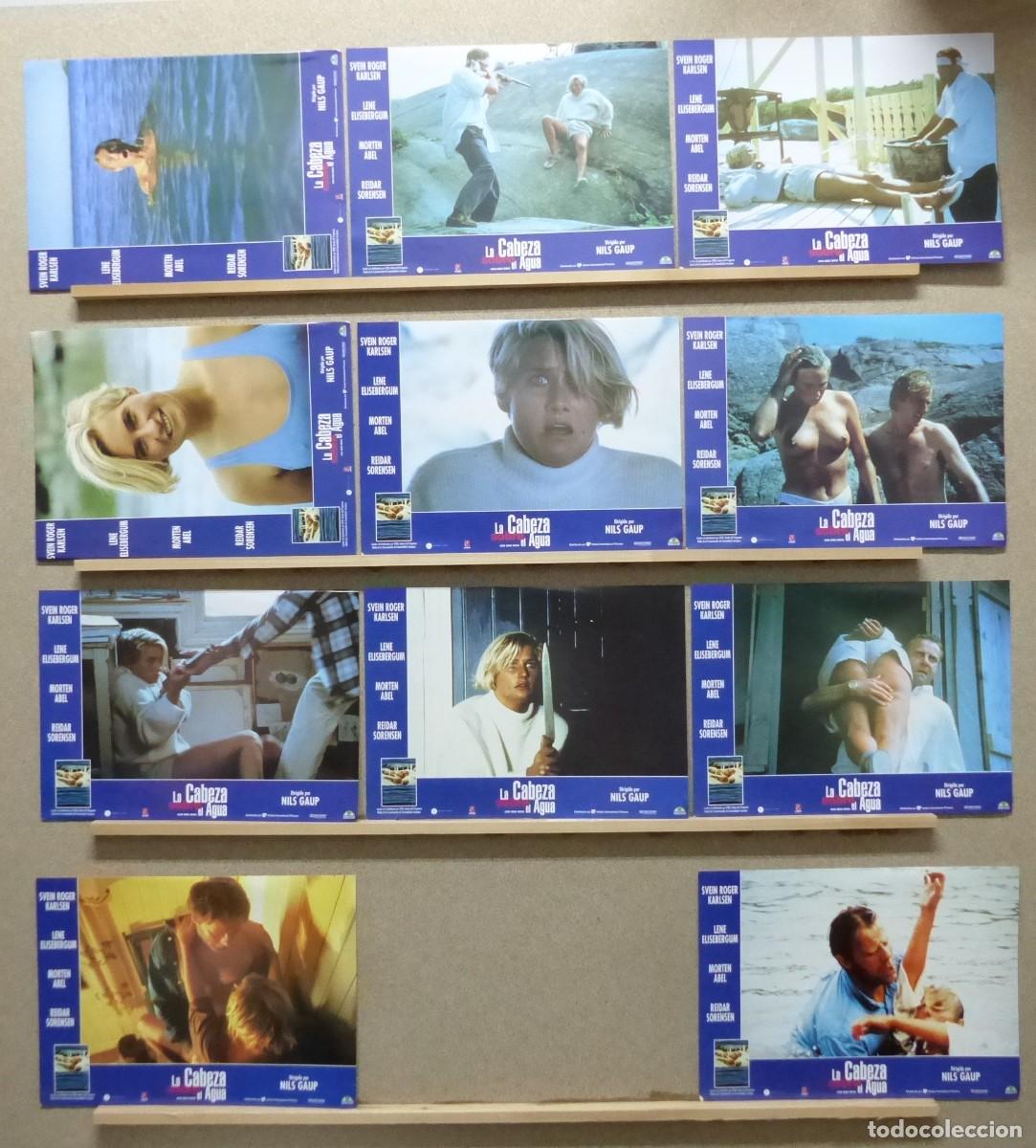Cine: LA CABEZA SOBRE EL AGUA - SVEIN ROGER KARLSEN, LENE ELISEBERGUM - SET COMPLETO 11 FOTOCROMOS