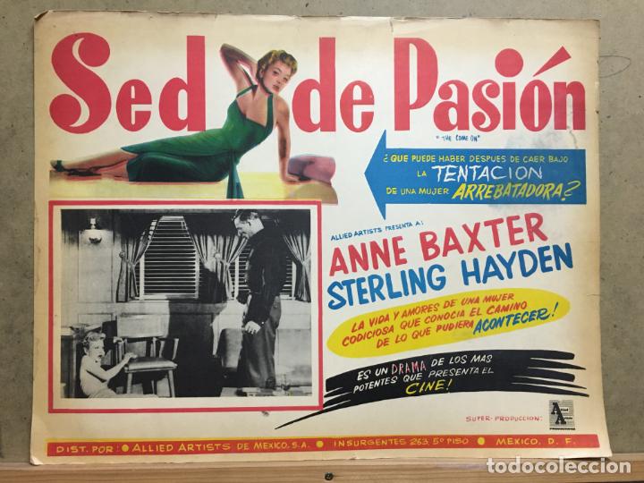 Kino: ABS55 THE COME ON ANNE BAXTER STERLING HAYDEN FILM NOIR BAD GIRL LOBBY CARD ORIGINAL MEJICANO