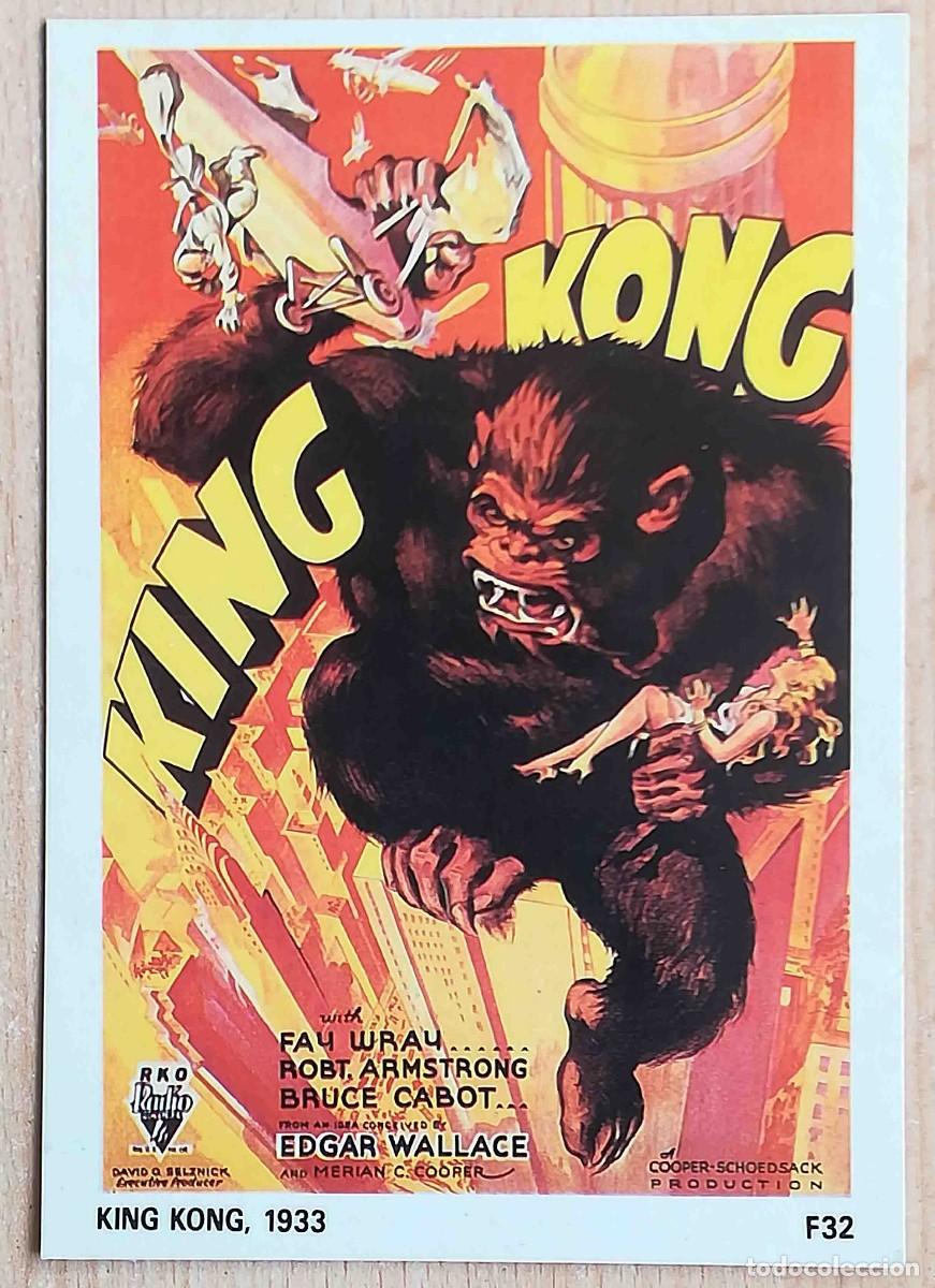 Cine: Postal de la pel&iacute;cula King Kong, 1933.
