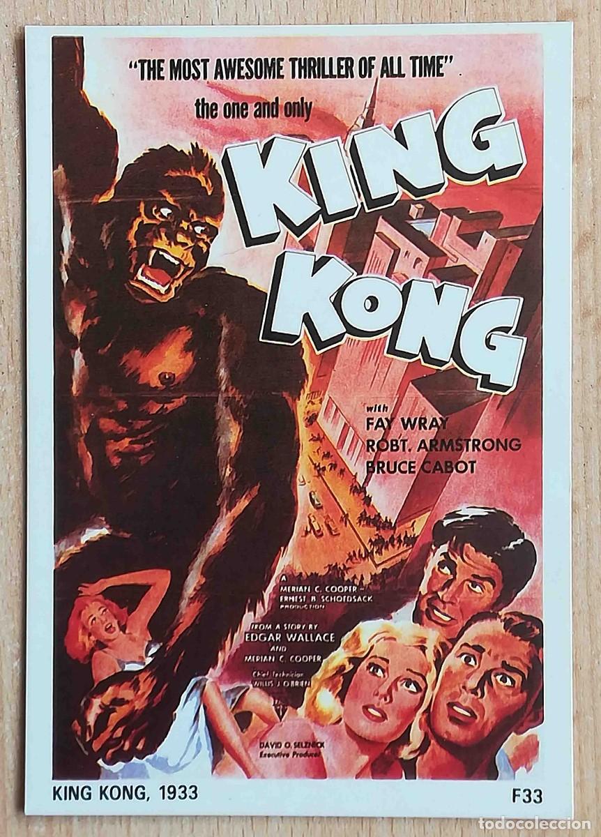 Cine: Postal de la pel&iacute;cula King Kong, 1933.
