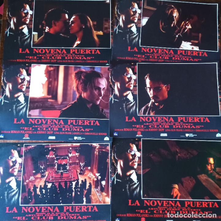 Cine: LA NOVENA PUERTA- JOHNNY DEPP, ROMAN POLANSKI... 6 FOTOCROMOS CARTEL TAQUILLA - 35x25cm.