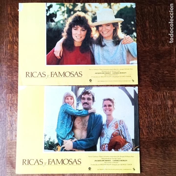 Cine: RICAS Y FAMOSAS, JACQUELINE BISSET, CANDICE BERGEN, GEORGE CUKOR... 2 FOTOCROMOS TAQUILLA 35x25cm.