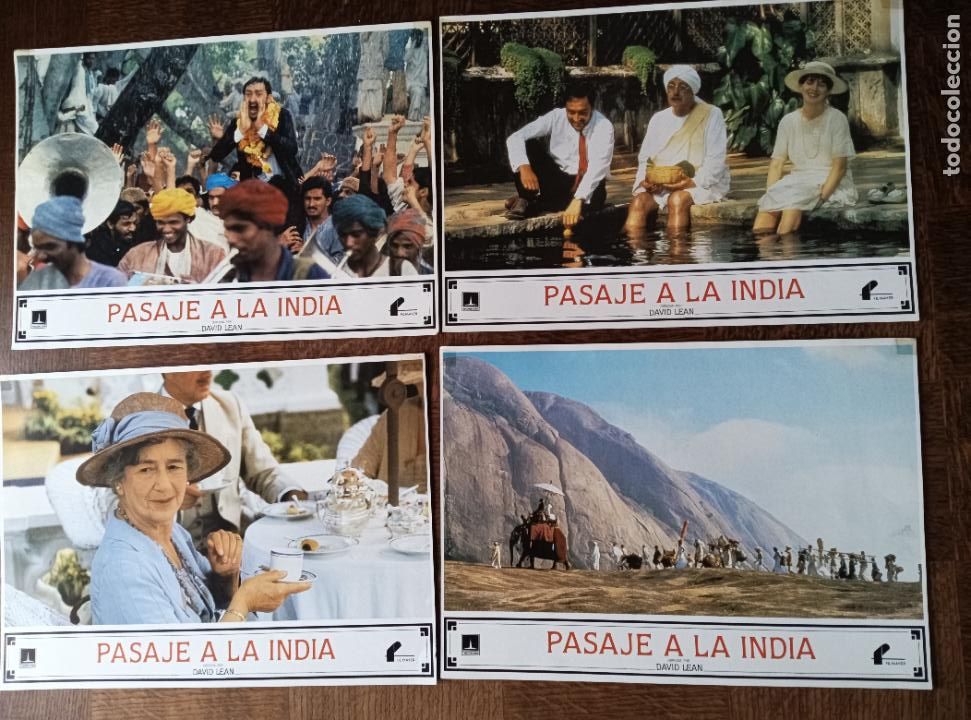 Cine: PASAJE A LA INDIA- DAVID LEAN, JUDY DAVIS... 4 FOTOCROMOS CARTEL TAQUILLA 35x25cm.