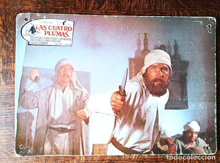 Cine: LAS CUATRO PLUMAS, Beau Bridges, Jane Seymour, Robert . 1 FOTOCROMO EN CARTON DURO TAQUILLA 35x25cm.