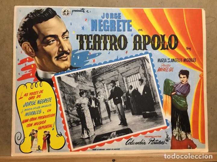 Cine: ABS72 TEATRO APOLO JORGE NEGRETE RAFAEL GIL MARIA DE ANGELES MORALES LOBBY CARD ORIGINAL MEJICANO