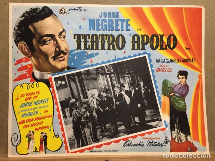 Cine: ABS73 TEATRO APOLO JORGE NEGRETE RAFAEL GIL MARIA DE ANGELES MORALES LOBBY CARD ORIGINAL MEJICANO