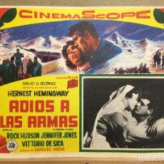 Cine: ABT13 ADIOS A LAS ARMAS ROCK HUDSON JENNIFER JONES LOBBY CARD ORIGINAL MEXICANO. Lote 399177979
